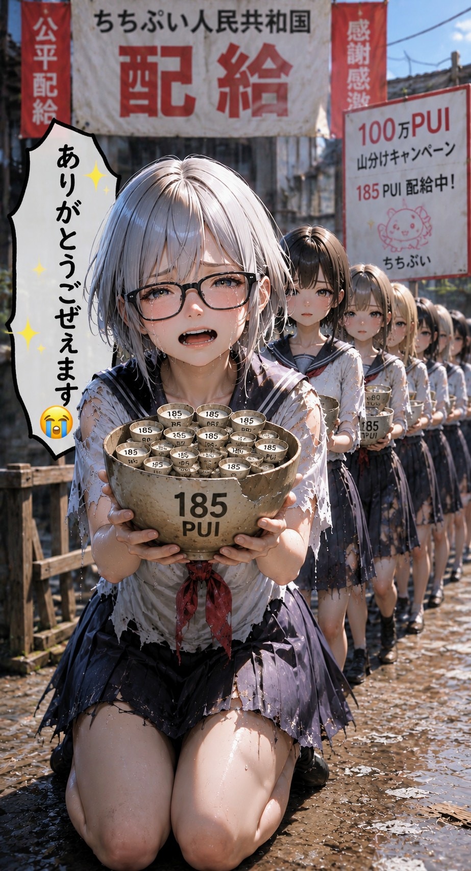 185PUI配給受け取った、まさけ | の人気AIイラスト・グラビア