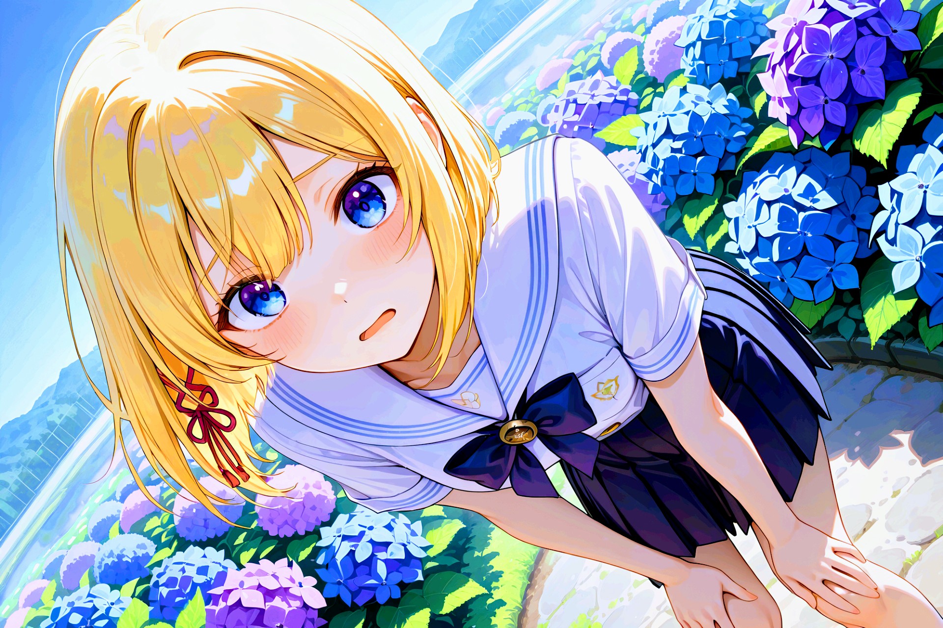 紫陽花畑とちちぷいちゃん