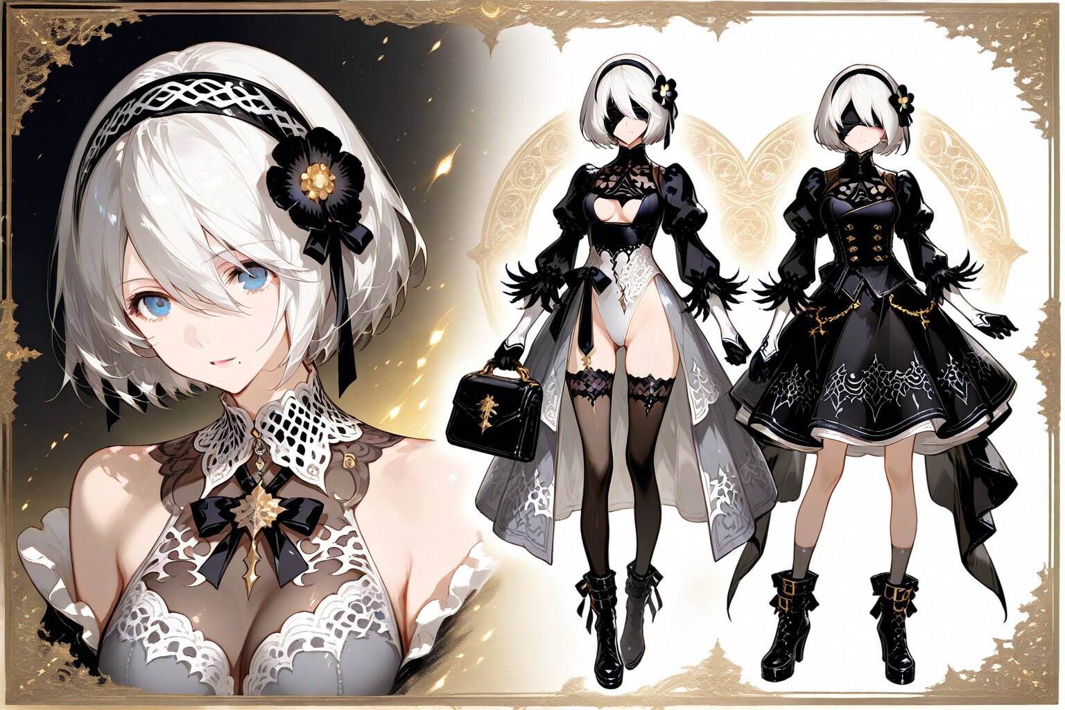 「NieR:Automata 2B」にゴシック風ファッションを着せてみた。－試作 Ver. 01－
