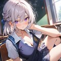 (796HQ)銀髪ちゃん制服 2枚目