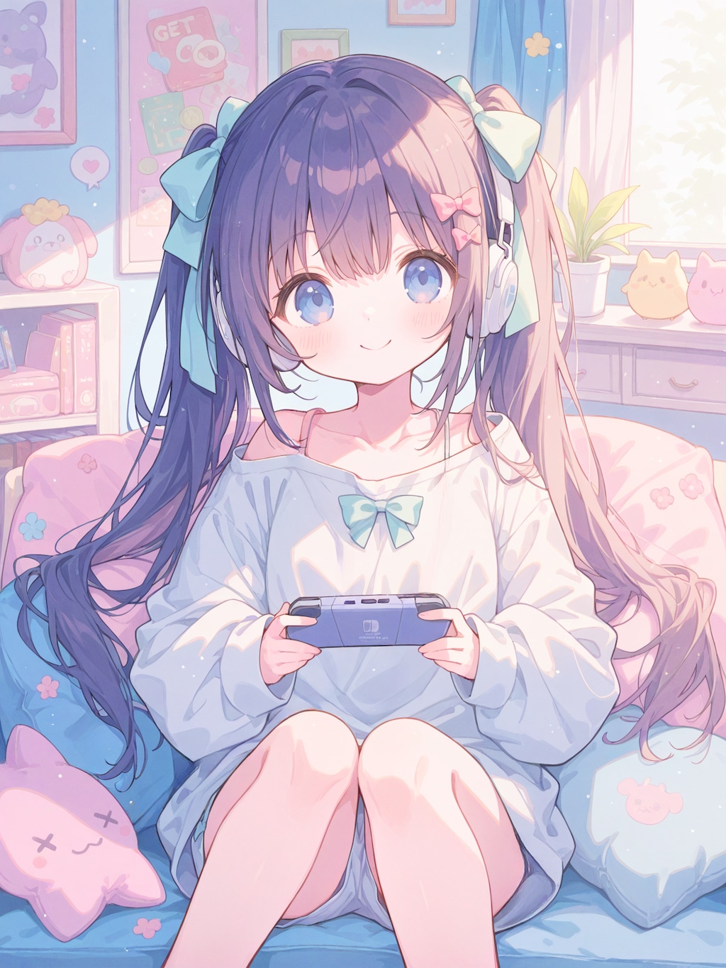 ツインテリボンゲーマーガール