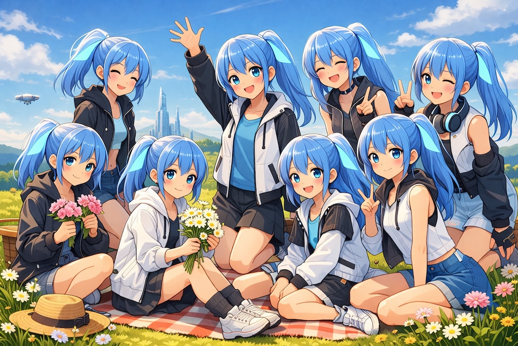 青ぽにちゃん ピクニック