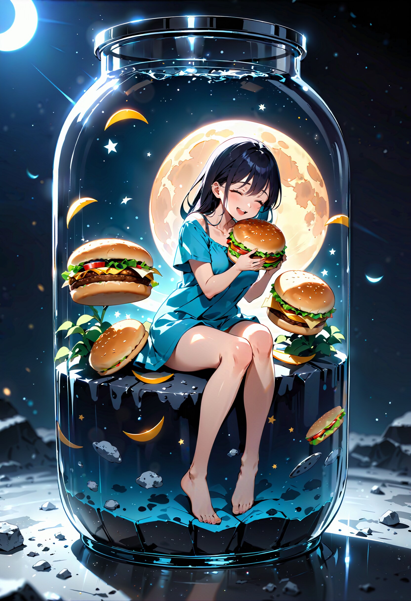 今日は何の日？　ハンバーガーの日。月面着陸の日 | の人気AIイラスト・グラビア