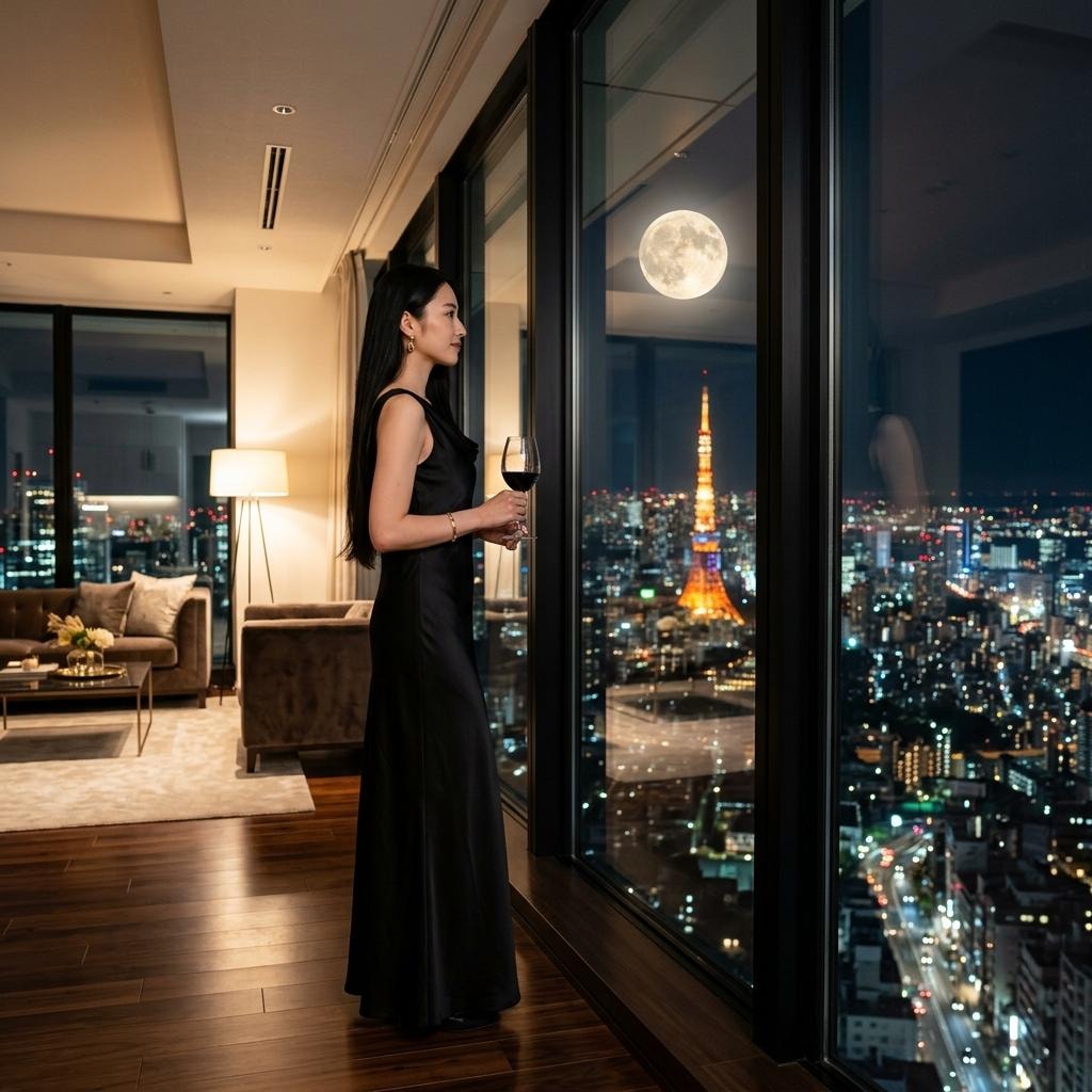 満月の夜景
