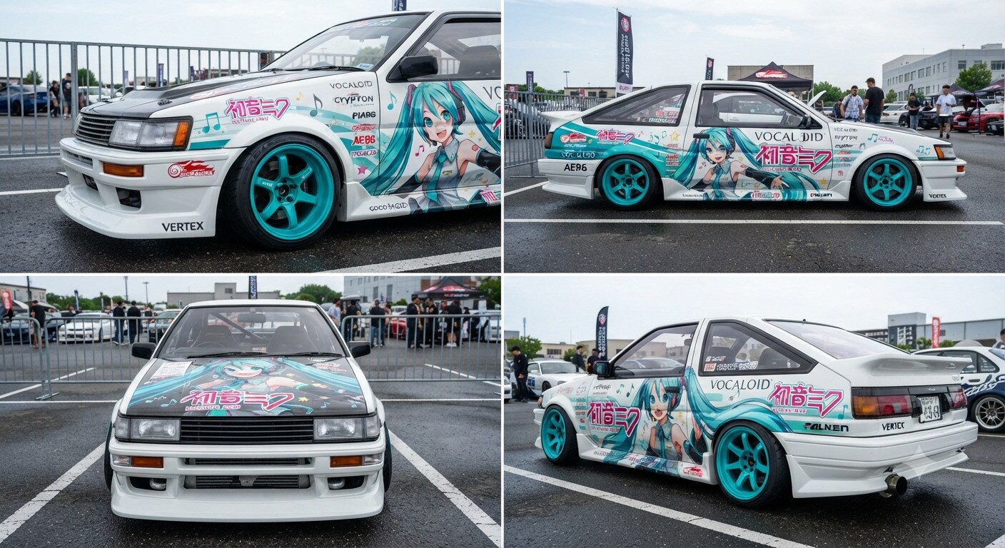 初音ミク痛車AE86 | の人気AIイラスト・グラビア