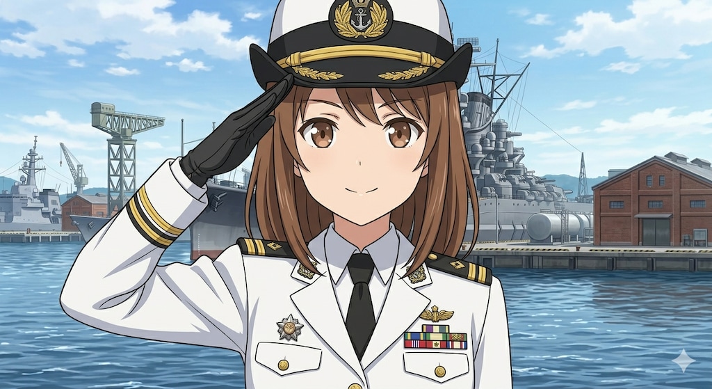 敬礼は左手で。