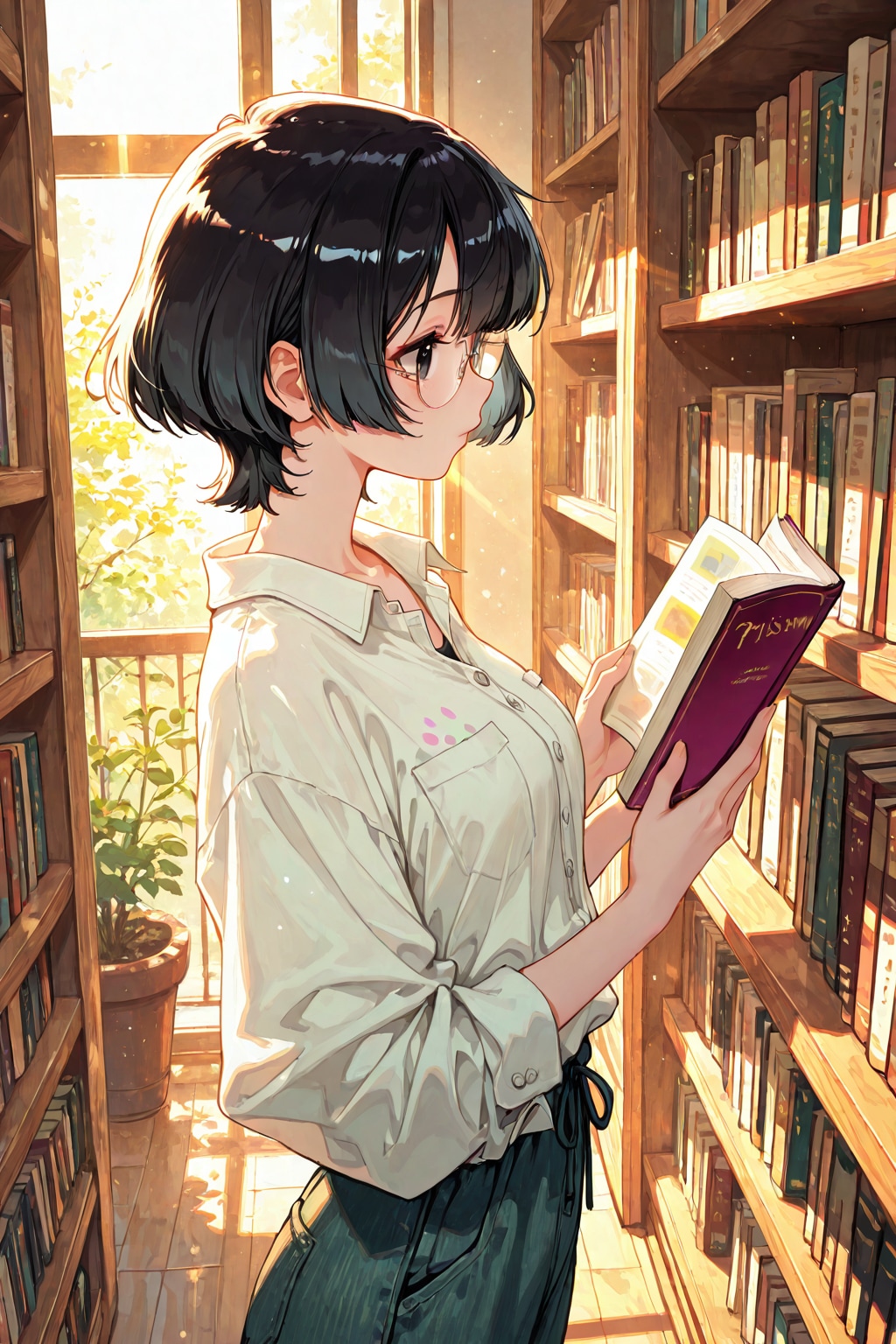 書店のひと時 | の人気AIイラスト・グラビア