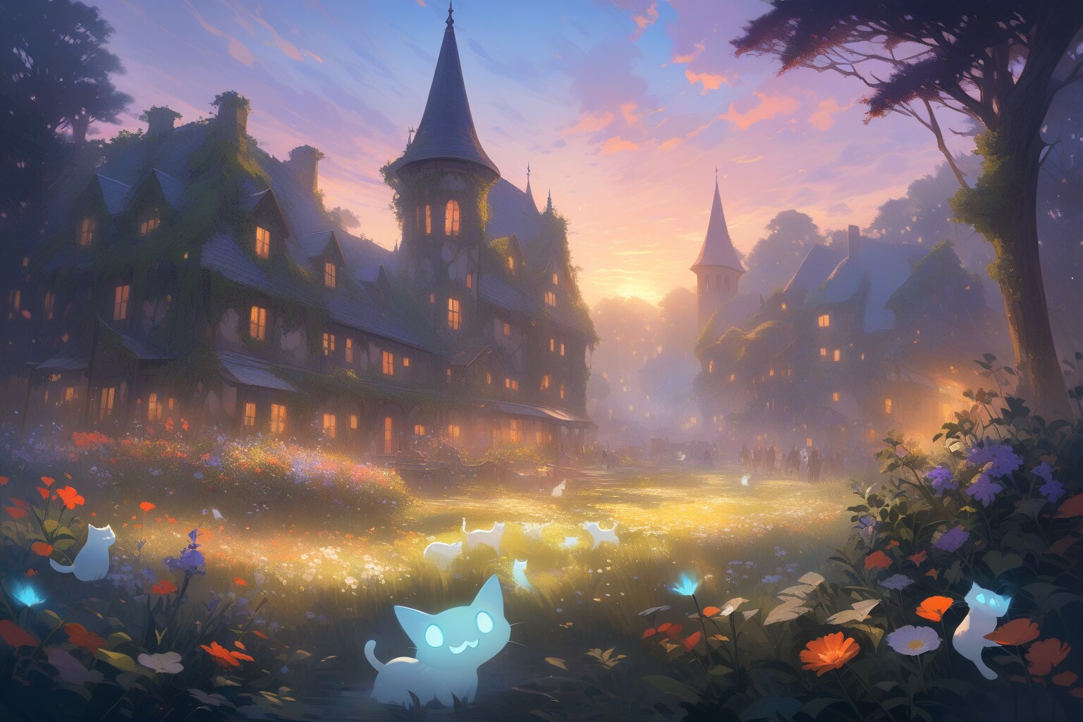 生前に可愛がられた猫たちが集う場所 | の人気AIイラスト・グラビア