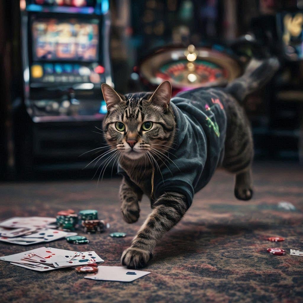 ギャンブル依存症の猫