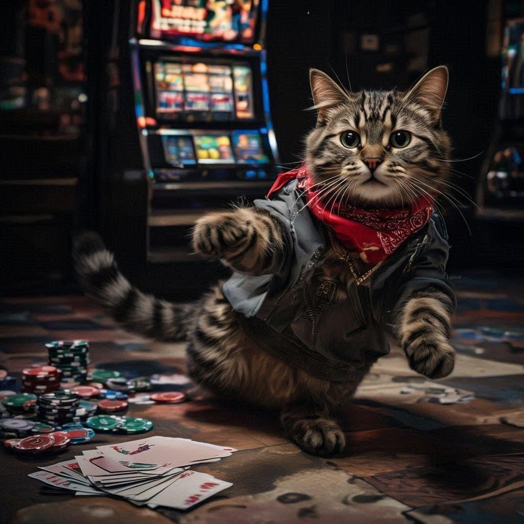 ギャンブル依存症の猫