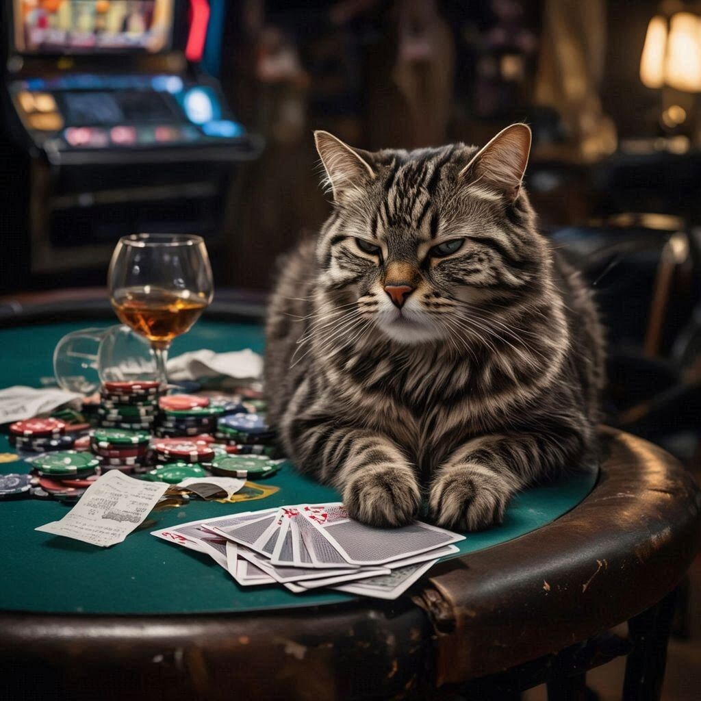 ギャンブル依存症の猫