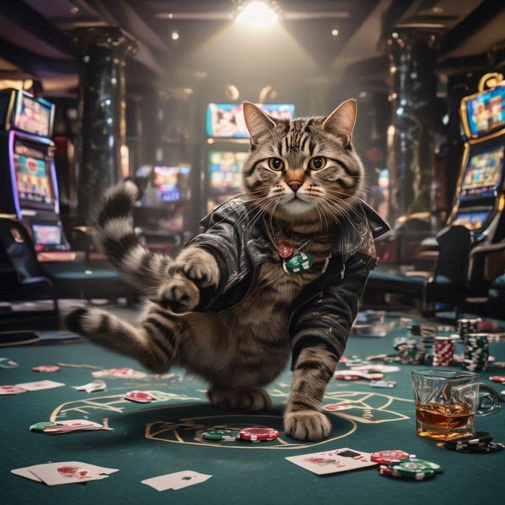 ギャンブル依存症の猫