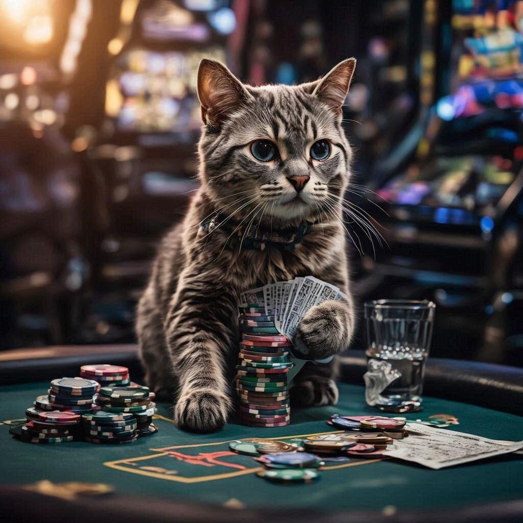 ギャンブル依存症の猫