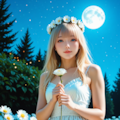 月と花と少女 8枚目