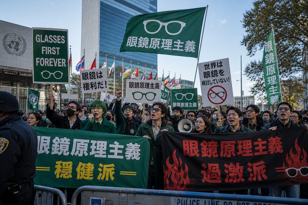 Breaking News: "Protests intensify outside UN venue due to visibility issues."