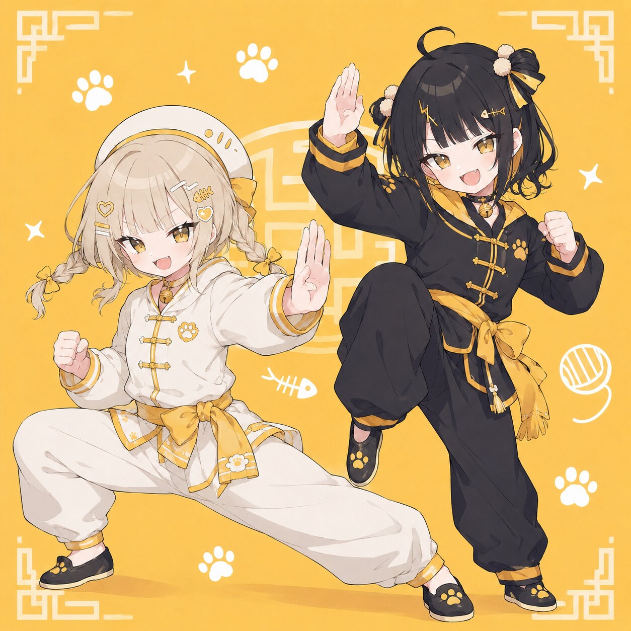 カンフー双子ちゃん | の人気AIイラスト・グラビア