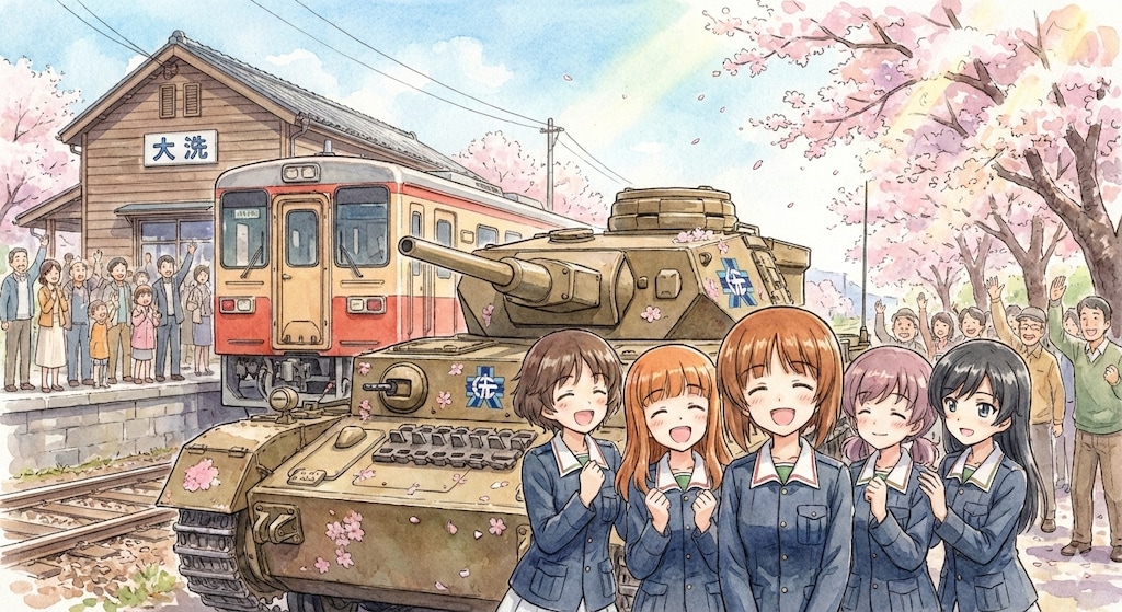 駅前に戦車がある光景（1）