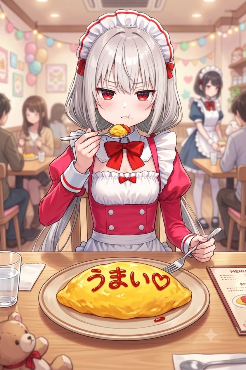 オムライス食べるアイちゃん
