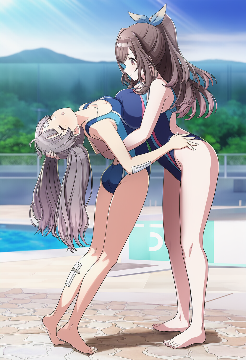競泳水着　後ろ反り70