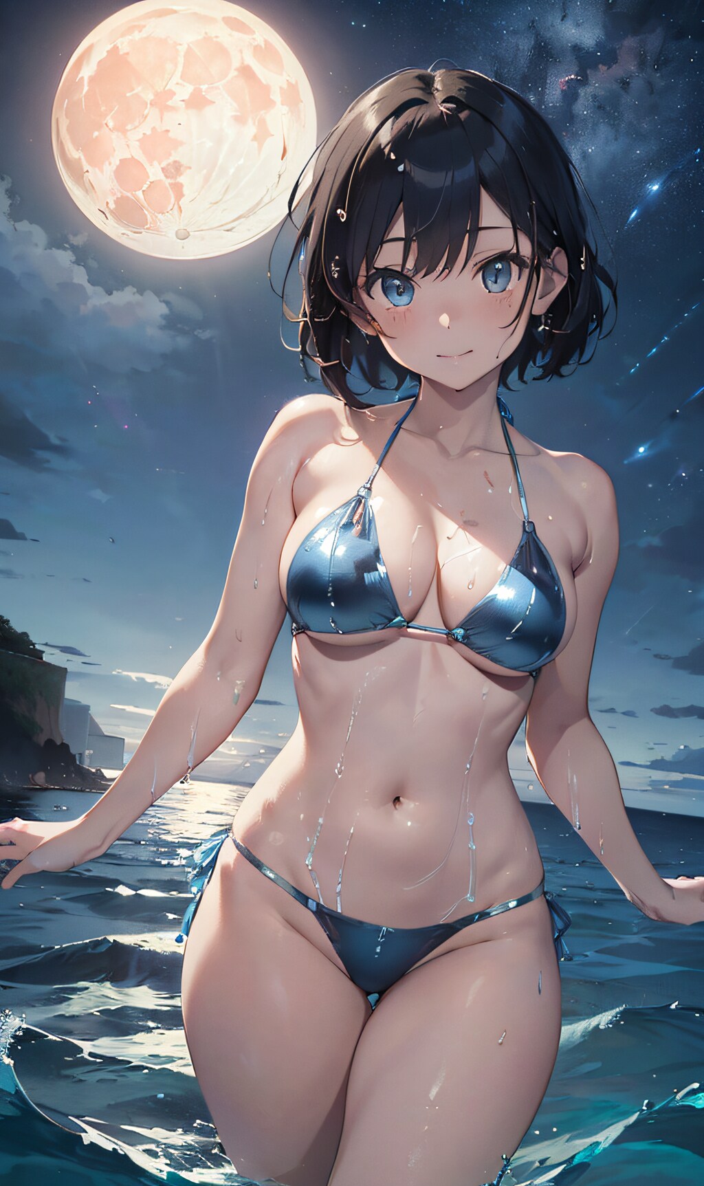 夜の海のマーメイド