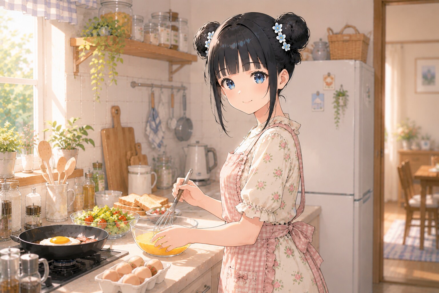 おだんごちゃん🍡✨と朝ごはん🍚✨　8/18 | の人気AIイラスト・グラビア