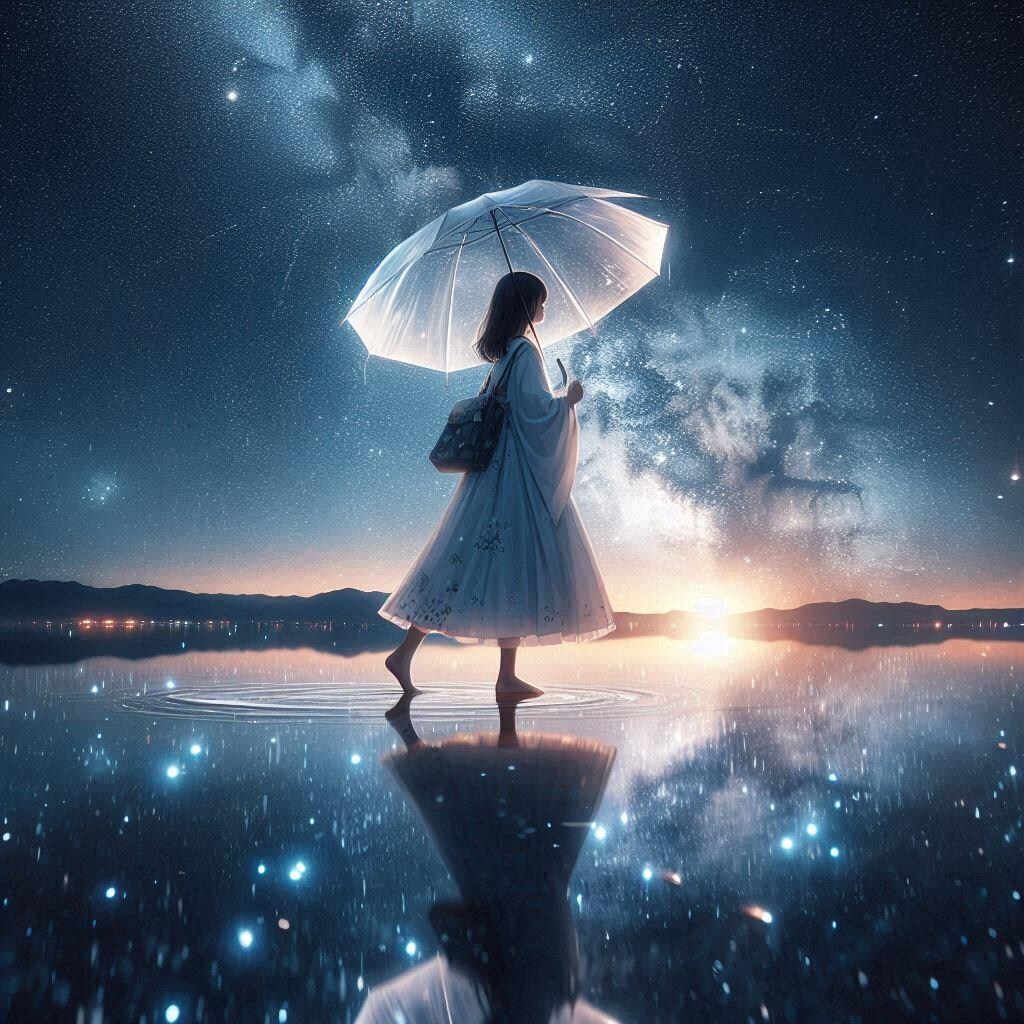 傘をさして歩こう。