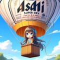 気球に乗って空を飛ぶ小さな女の子 4枚目