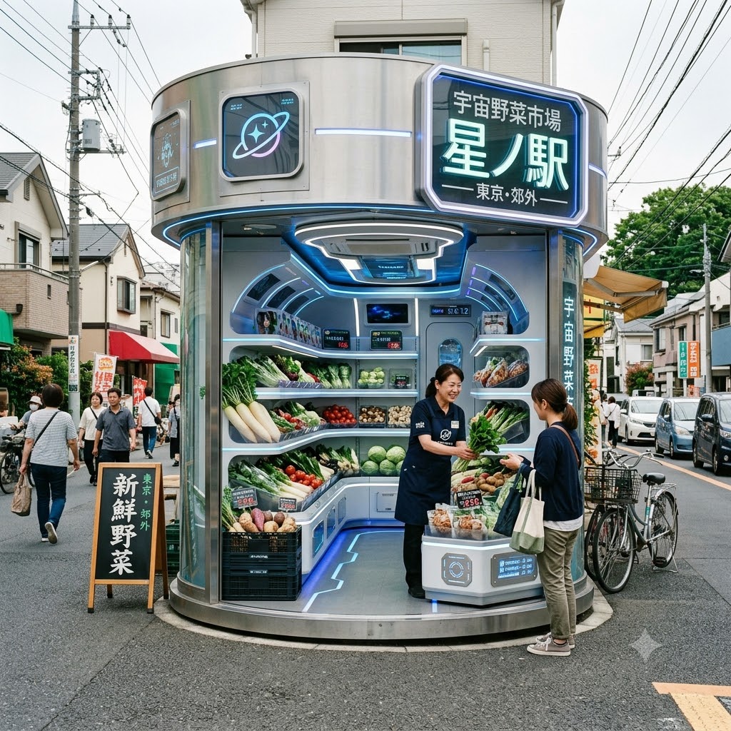 宇宙船っぽい八百屋