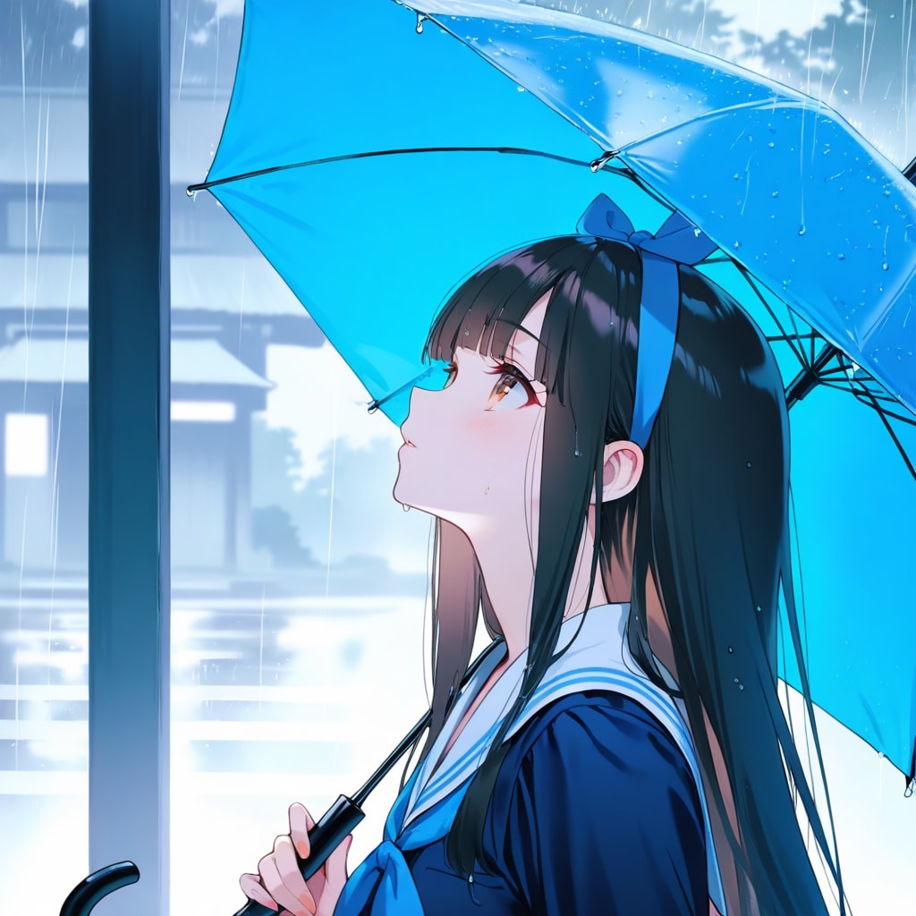雨の帰り道。