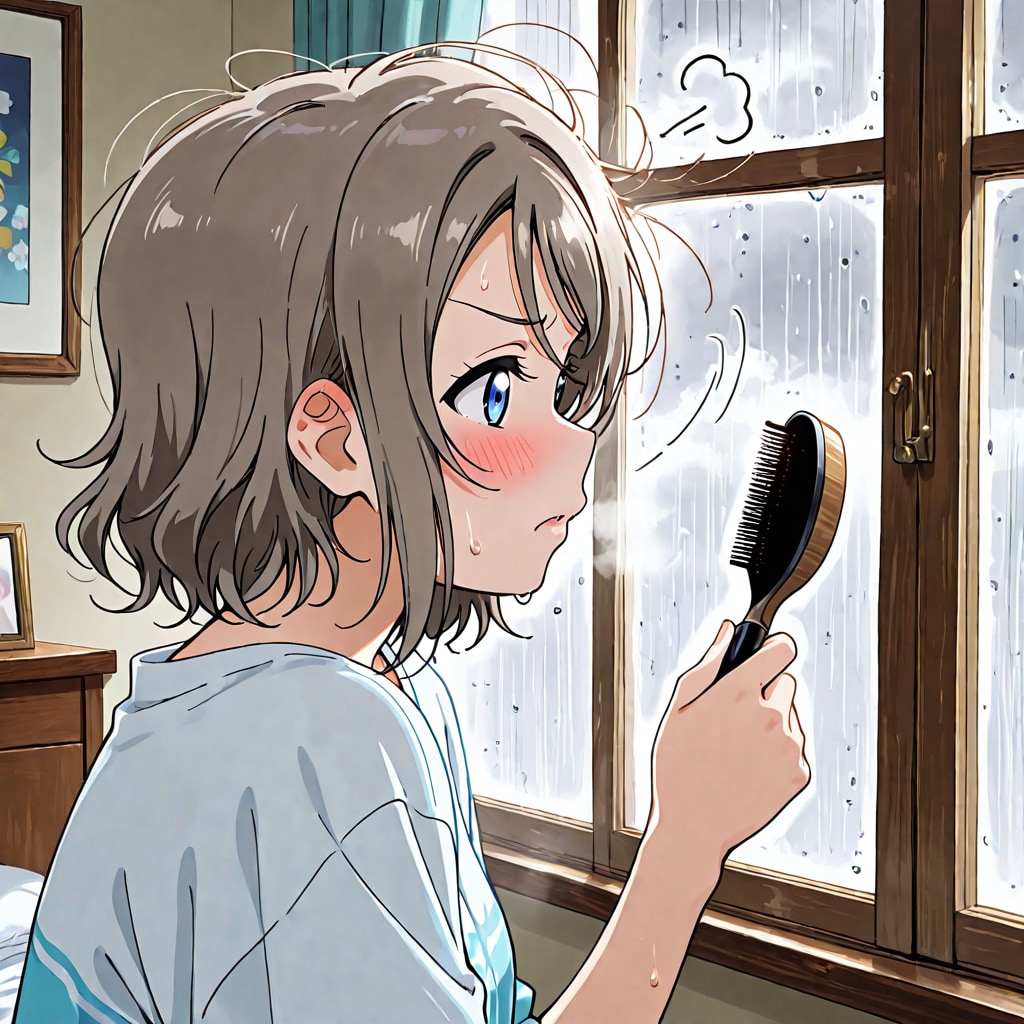 朝の身支度に苦戦する曜ちゃん