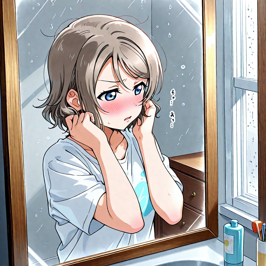 朝の身支度に苦戦する曜ちゃん