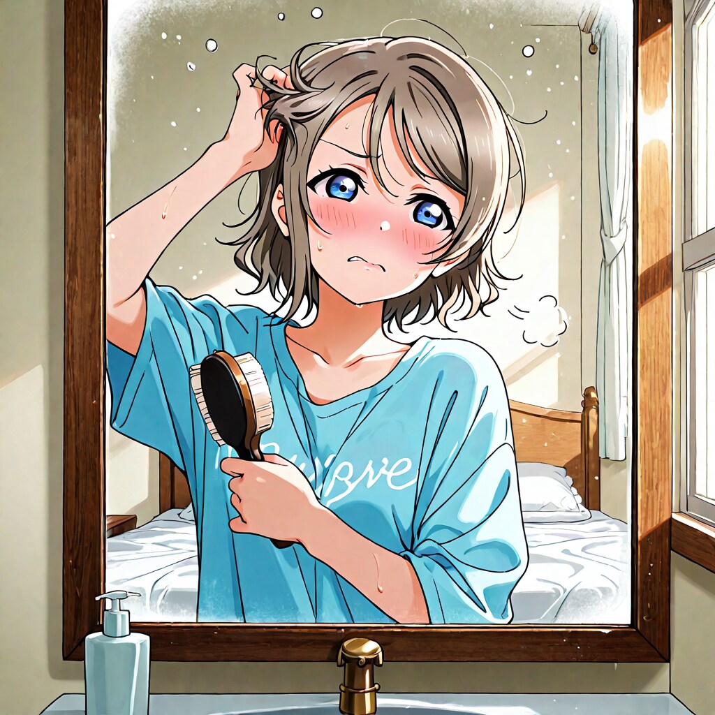 朝の身支度に苦戦する曜ちゃん