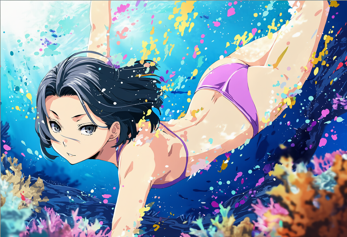 カラフルな海