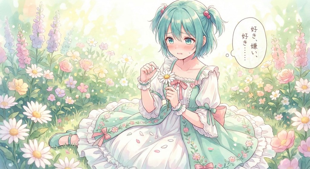 ミクさん花占い