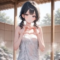 陽菜・沙月・葵｜温泉モデル撮影ヌードイラスト集 3枚目