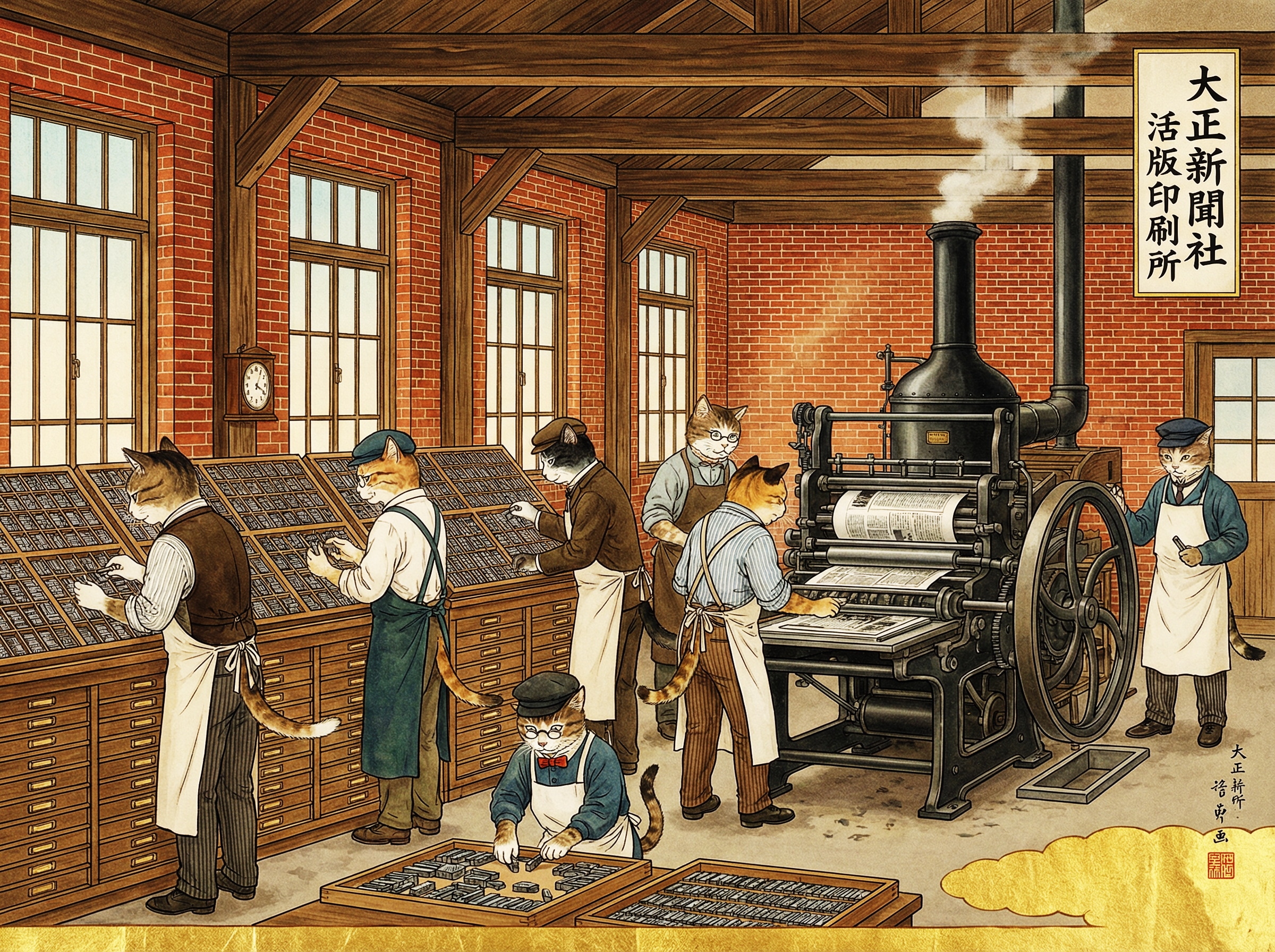 活字拾い | の人気AIイラスト・グラビア