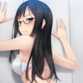 half-closed eyes, hands on wall, white lingerie, ass focus-01 9枚目