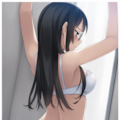 half-closed eyes, hands on wall, white lingerie, ass focus-01 8枚目
