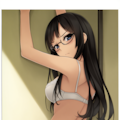 half-closed eyes, hands on wall, white lingerie, ass focus-01 12枚目