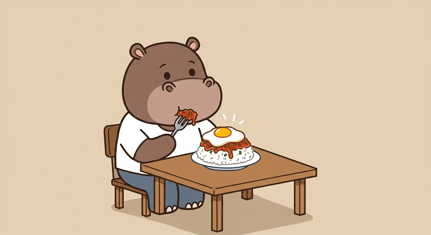 ガパオライスを食べるかばお君 | の人気AIイラスト・グラビア