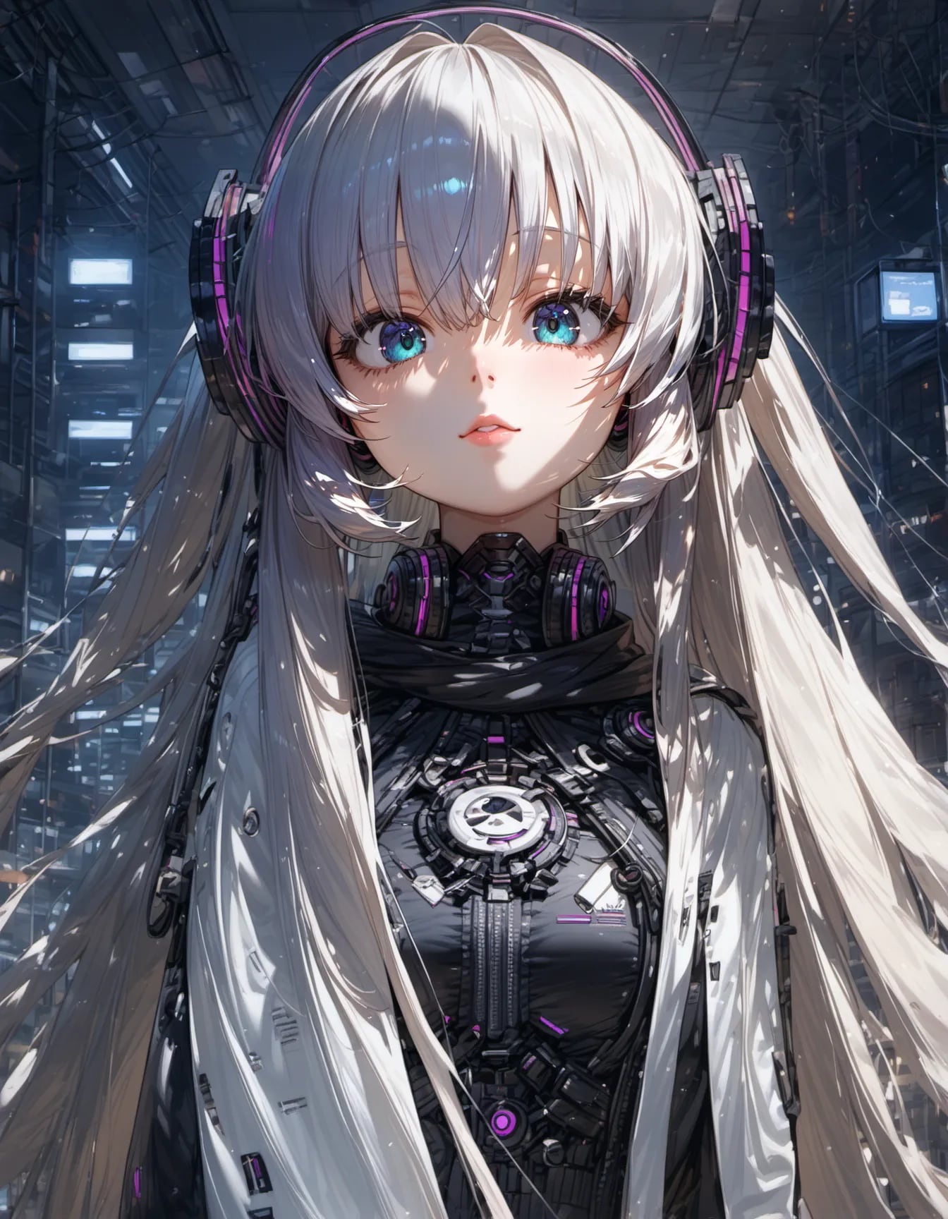 Neon Prayer in the Machine Cathedral | の人気AIイラスト・グラビア