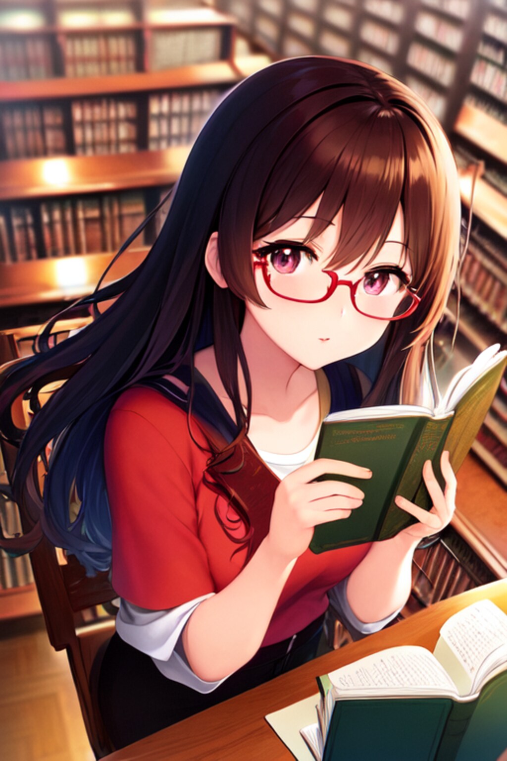 図書館と眼鏡っ娘