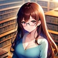 図書館と眼鏡っ娘 4枚目
