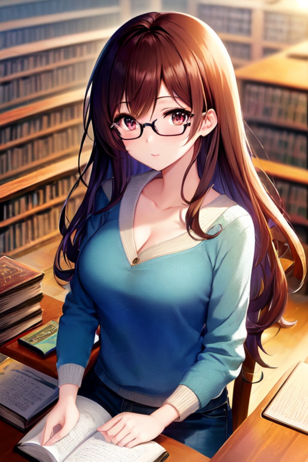 図書館と眼鏡っ娘
