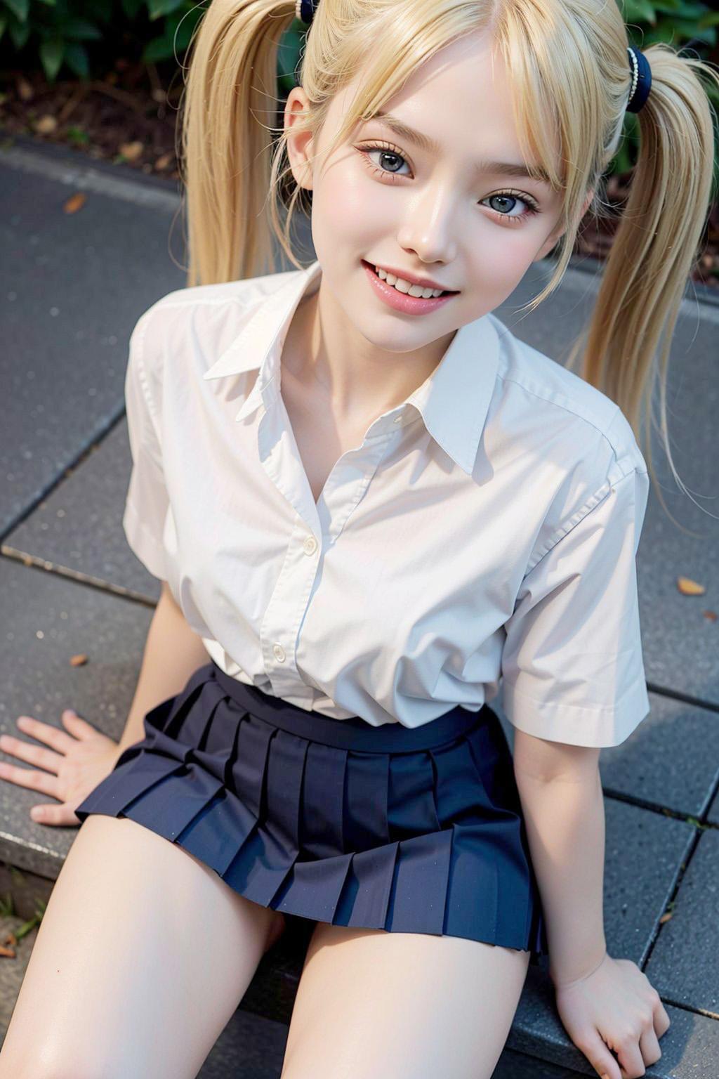 AIイラスト白ギャル貧乳ロリ顔　エロ画像　18歳女子校生海外コスプレイヤー　「お父さんと、一緒にチンポの上に座って話す時間が、私にとって大切なひとときだよ！」