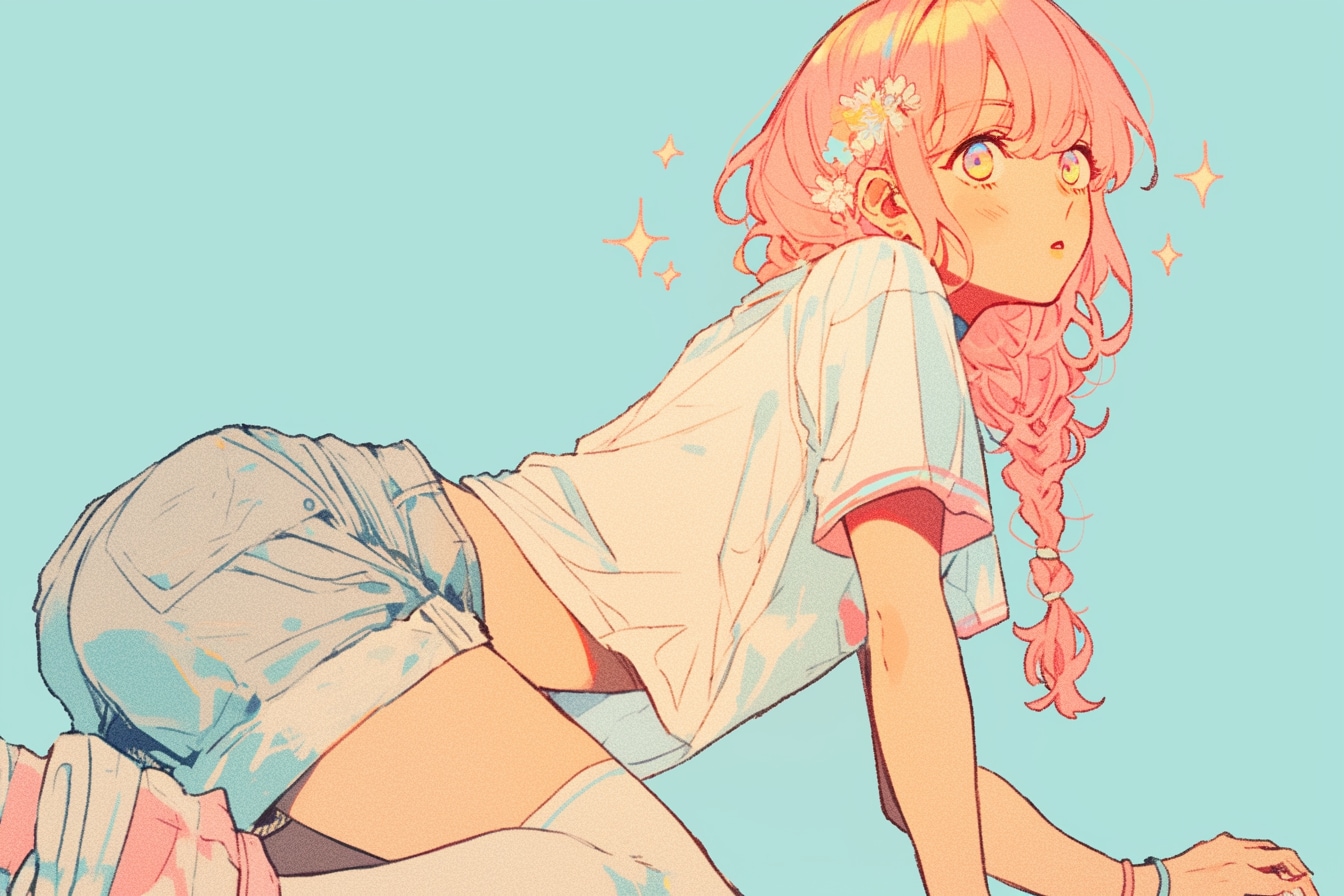 膝をつくポーズ | の人気AIイラスト・グラビア