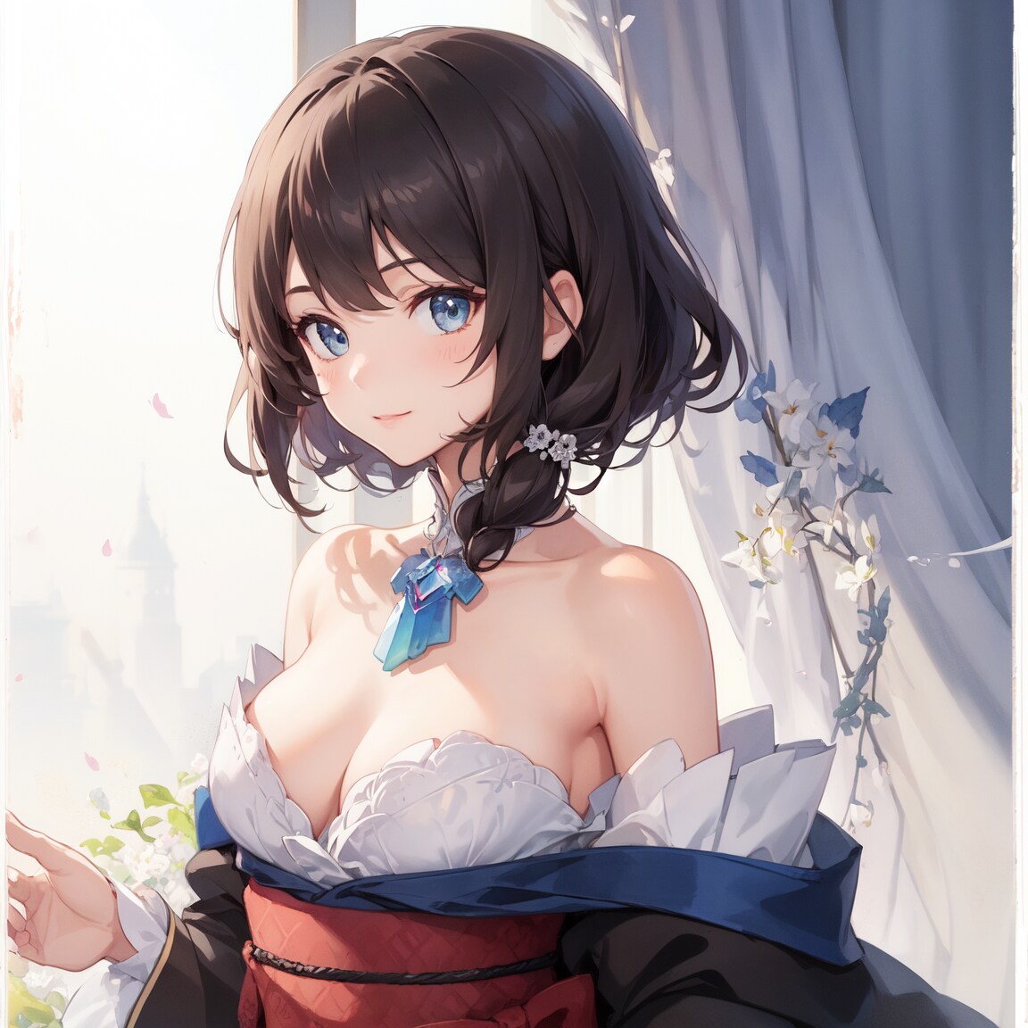 まだ着付けの途中ですよ