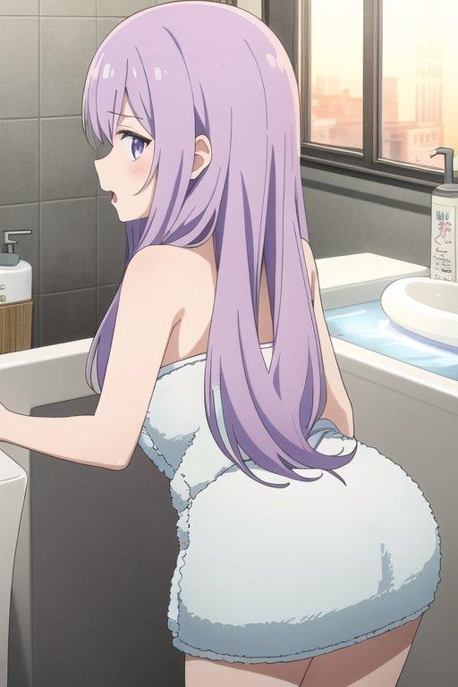 洗面所でリラックス
