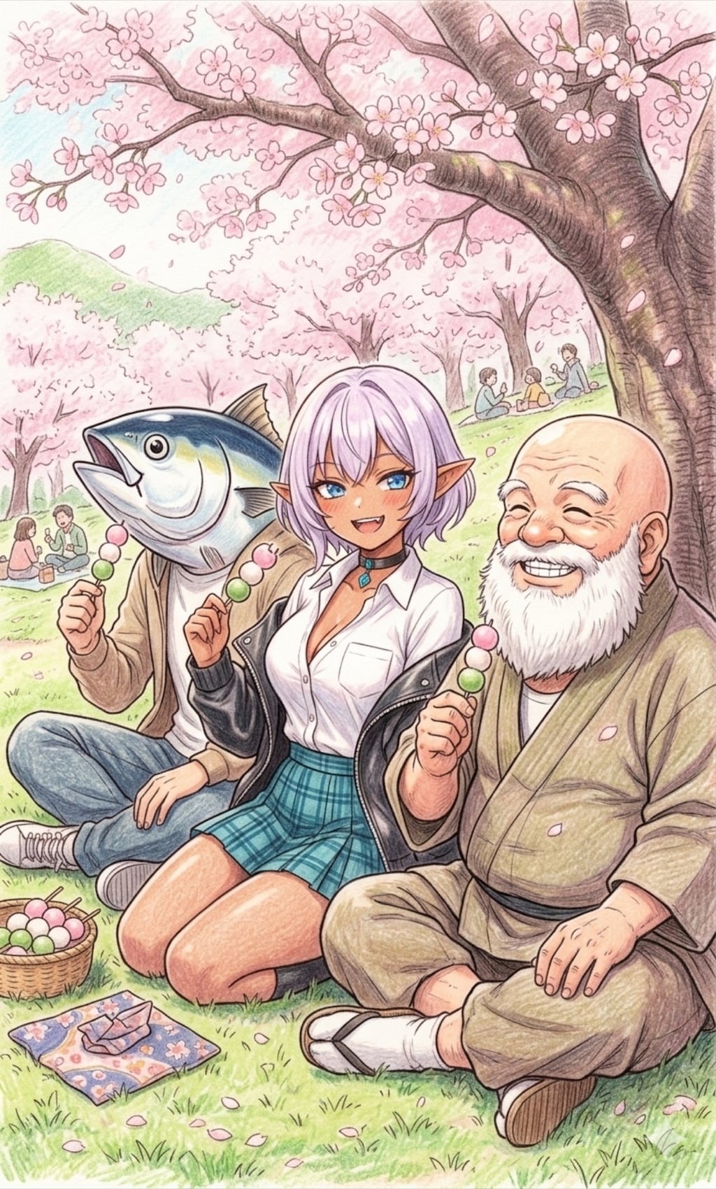 【花より団子】イチノちゃんとアグロ氏とワシじゃ＋おまけ１枚