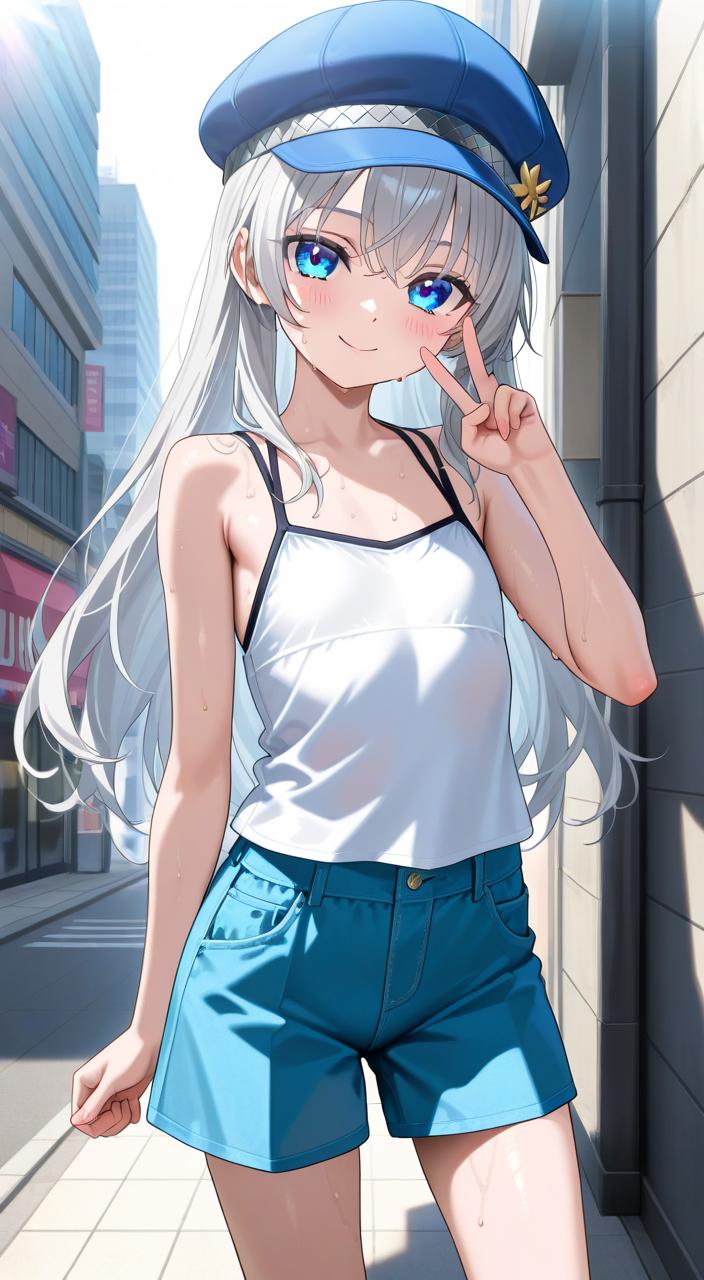 銀髪妹の夏コーデ　都会Ver.